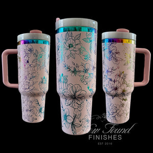 Middle finger floral design 40oz