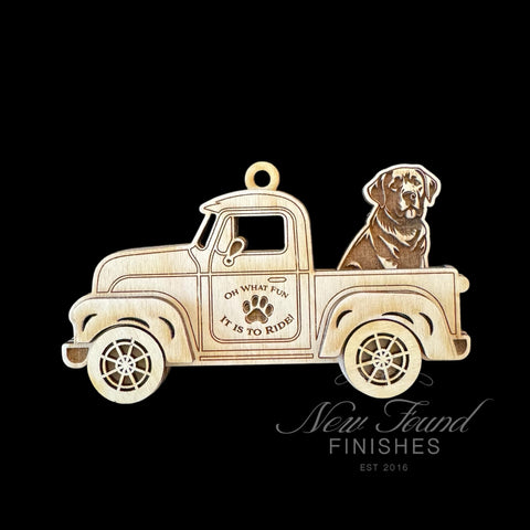 Dog in truckbed multi layer DIY ornament